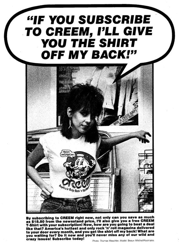 Creem subscription ad