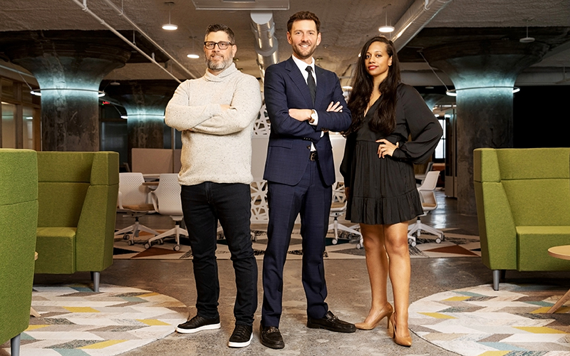 PR industry veterans Michael Sherman (left), Peter Van Dyke, and Jamie Kaye Walters have launched VVK PR + Creative in Detroit today. // Courtesy of VVK PR+ Creative