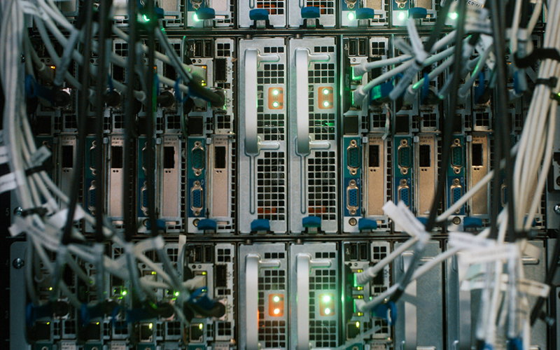 Shot of an empty server room