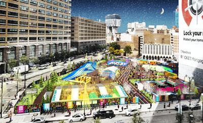 Bedrock Detroit will open its new Monroe Street Midway winter wonderland Nov. 11. // Courtesy of Bedrock