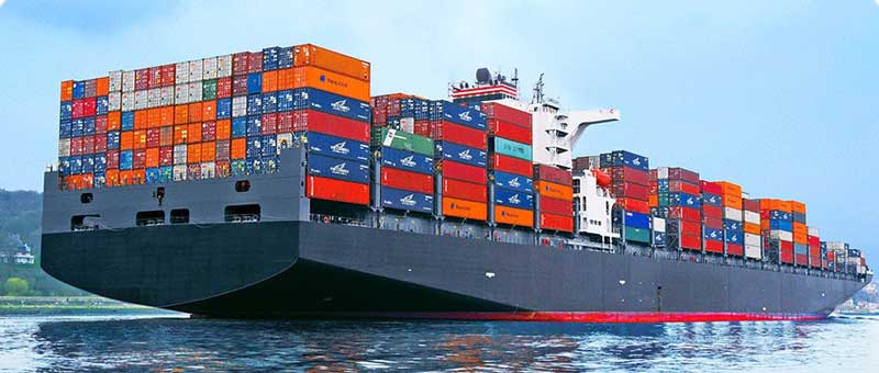 Transport ship at sea