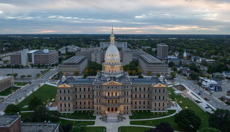 Michigan State Capitol building in Lansing