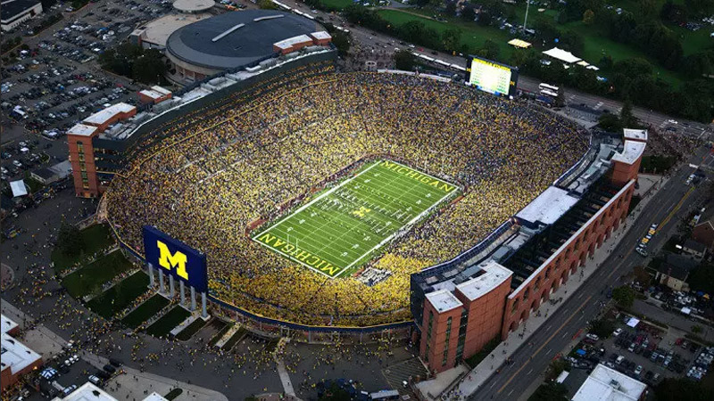 Aerial view of Michigan Stadium