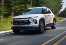 Chevrolet Updates Design, Tech, and Safety of Trax and Trailblazer for 2027 The 2027 Chevrolet Trailblazer Z71 preproduction model with White Sands exterior paint hits the road.