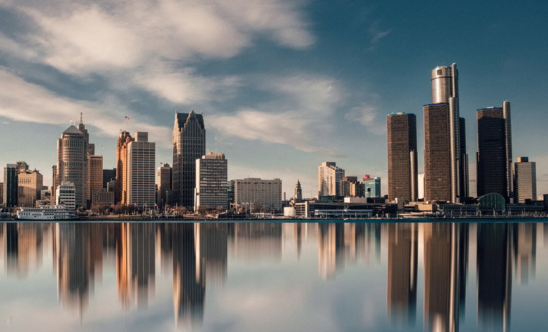 Detroit city skyline