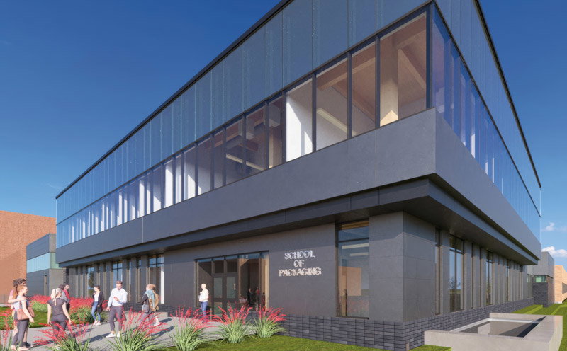 Rendering of the Packaging Building at Michigan State University