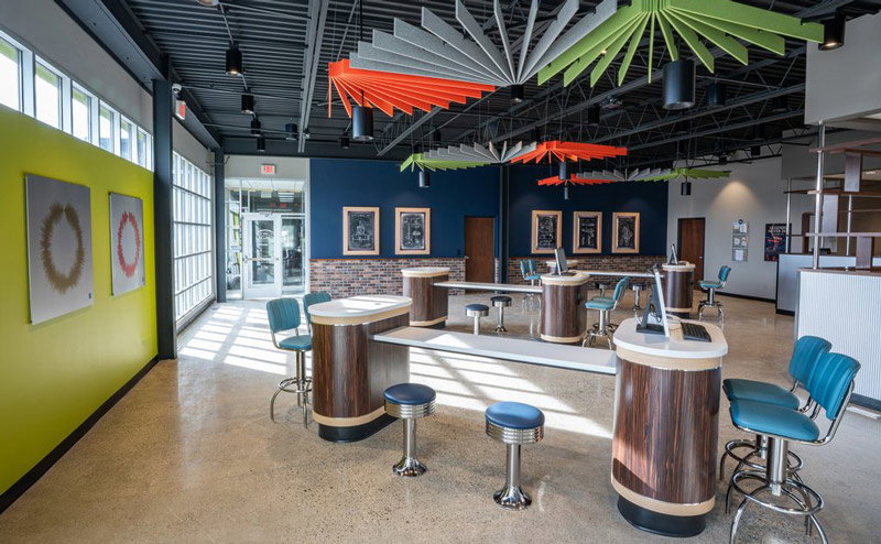 Michigan Legacy Credit Union in Wyandotte has completed the renovation of its branch in Pontiac, the last of five total branches to be updated. The renovation project began in 2019 with the concept of an old school diner design that welcomes credit union members with nostalgia but also incorporates technology like video tellers and other advances.