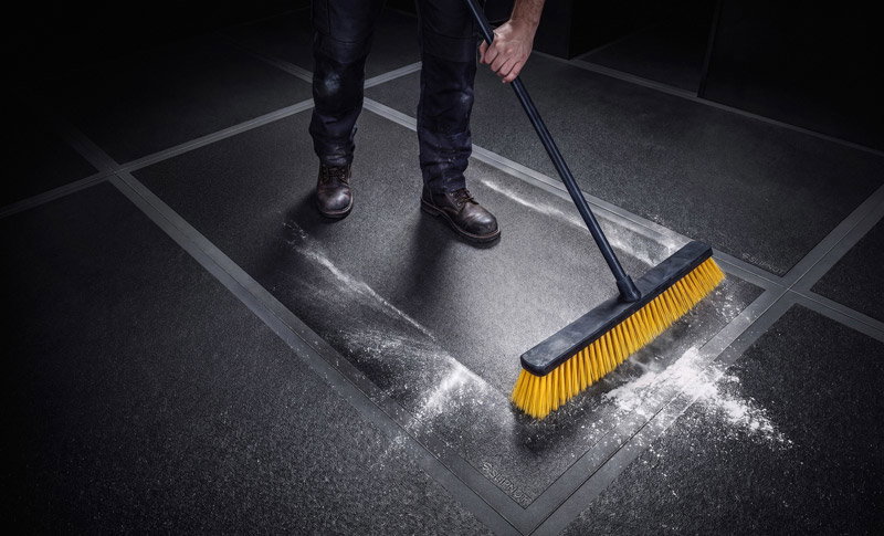 SLIPNOT in Detroit, a provider of specialized safety flooring products and surface technologies, has introduced the patent-pending SLIPNOT Sweep, a sweep-able, durable, non-slip flooring product for medium- to low-hazard zones in dry processing facilities.